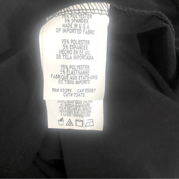 Nik and Nash Comfy Black Long Sleeve Dress Size Large White Line V-Neck Made USA - Picture 7 of 8